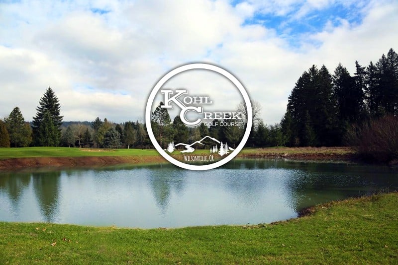 Kohl Creek Golf Course logo over a lake