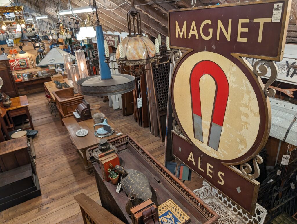 photo of the inside of Aurora Mills Architectural Salvage in Aurora, OR