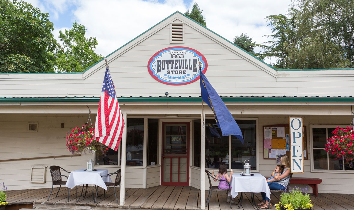 The exterior of the Historic Butteville Store