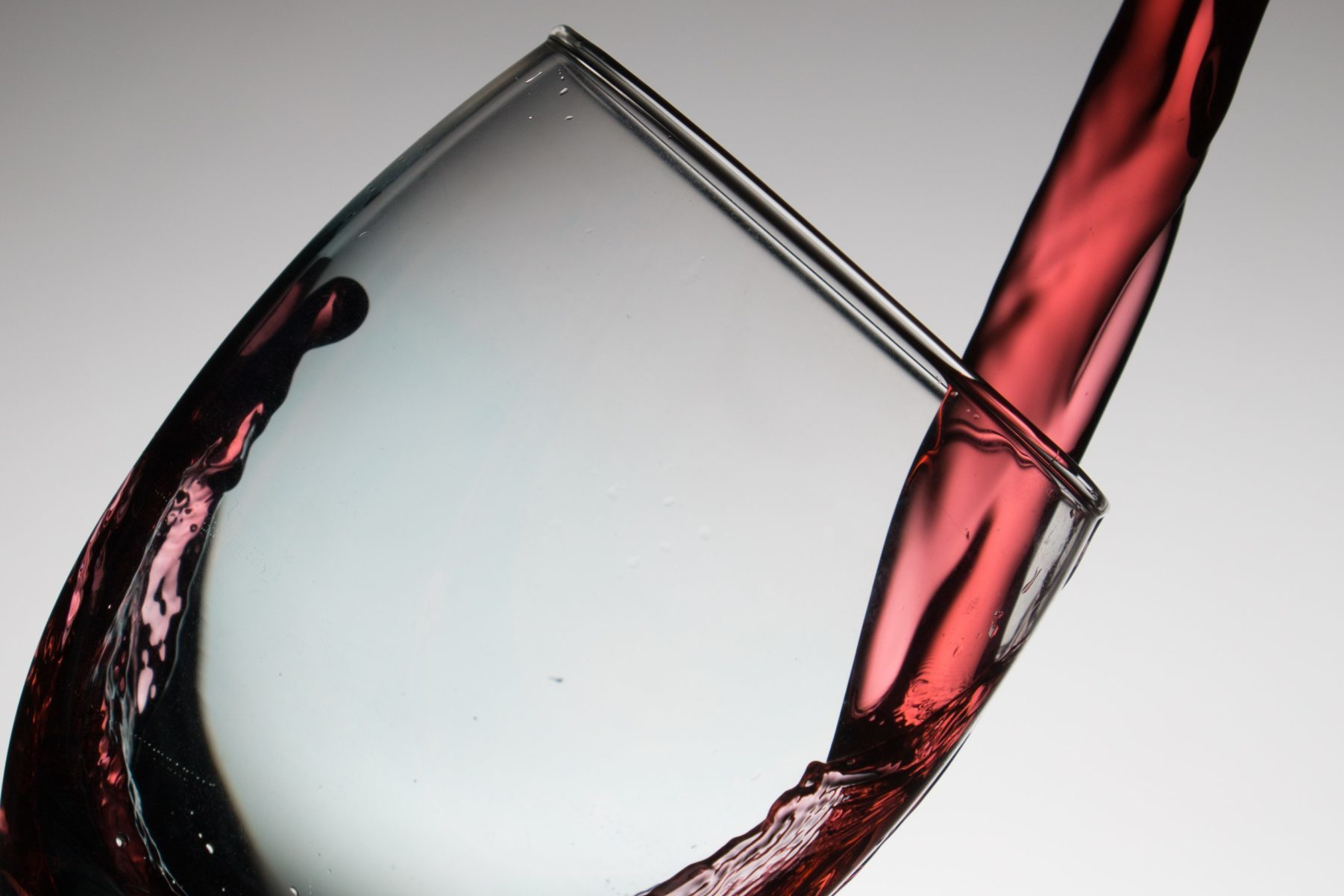 Wine poured into a wine glass