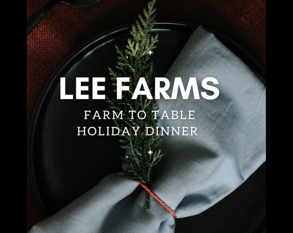 event graphic for holiday dinner at Lee farms in Wilsonville, OR
