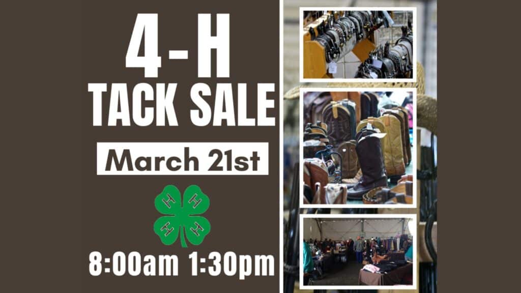 event graphic for 4H tack sale