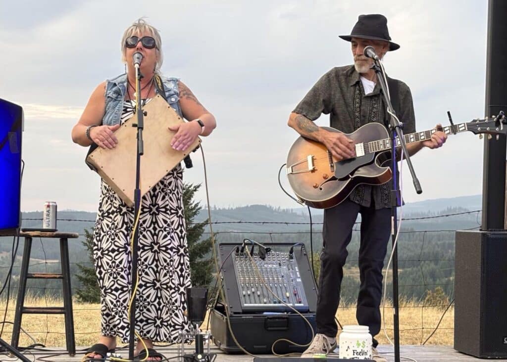 Photo of the A.C.T. 2 Duo playing music live on stage