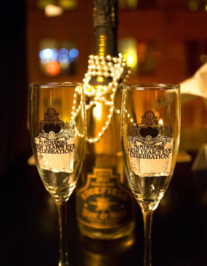 Photo of two McMenamin's champagne glasses