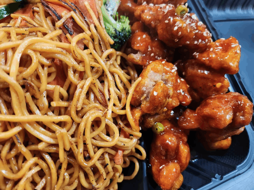 Photo of noodles and chicken at House of Teriyaki in Wilsonville, Oregon