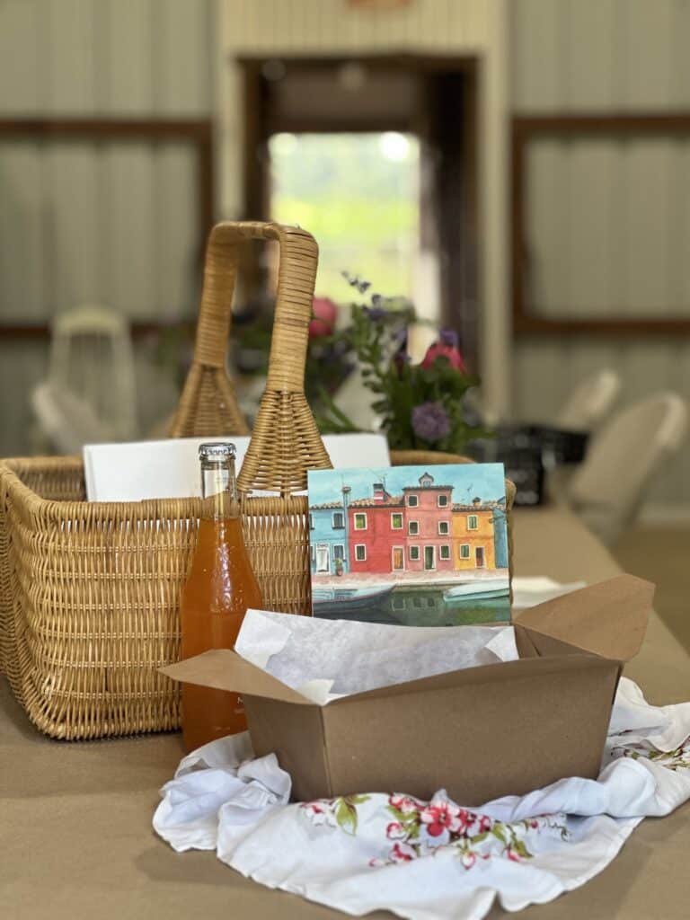 Watercolor Picnic on the 2Cats Flower Farm