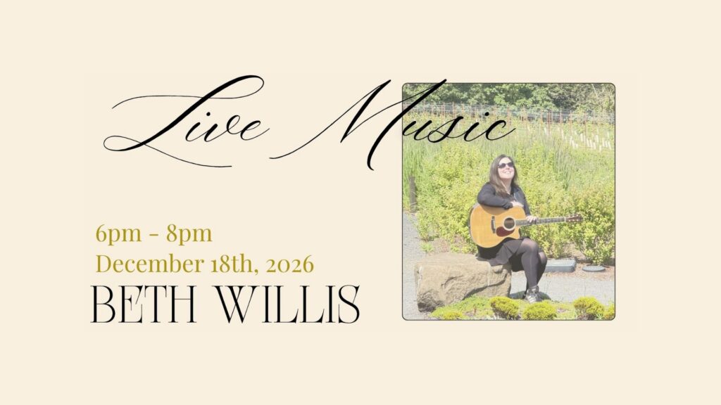 Beth Willis live at Aurora Vineyard live music performance event graphic