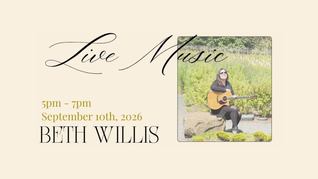 Beth Willis live at Aurora Vineyard live music performance event graphic
